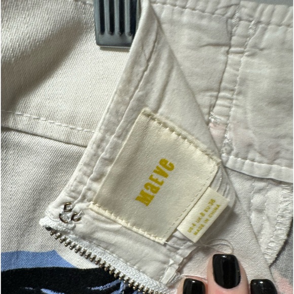 Anthropologie Maeve Women’s Floral Buckle Skirt White/Multi Size 4 - Picture 7 of 11